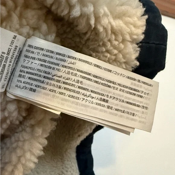 Abercrombie & Fitch Vintage Men’s Medium Navy Hooded Jacket Parka Sherpa - Picture 7 of 7